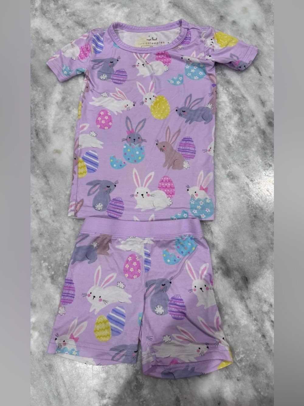 Little Sleepies Lavender Bunny & Easter Egg Pajama Set